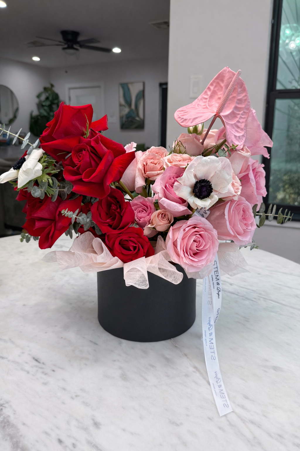 Pink and Red Flower Box